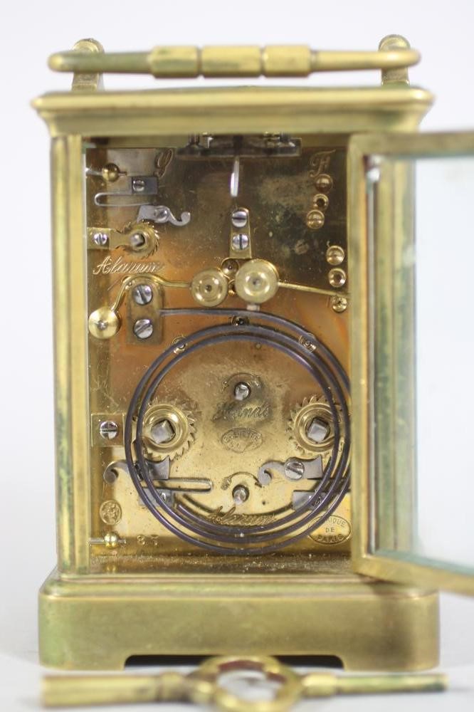 A FRENCH BRASS CARRIAGE CLOCK Image