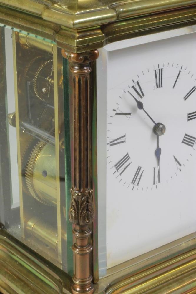 A BRASS CASED CARRIAGE CLOCK Image