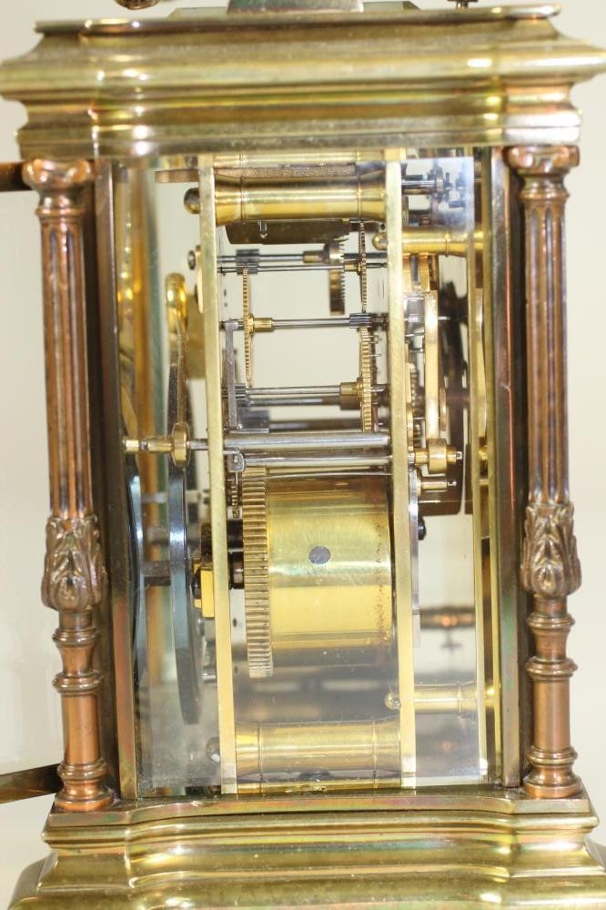 A BRASS CASED CARRIAGE CLOCK Image