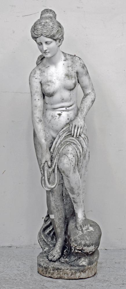 A WHITE MARBLE FIGURE OF VENUS AT HER BATH Image
