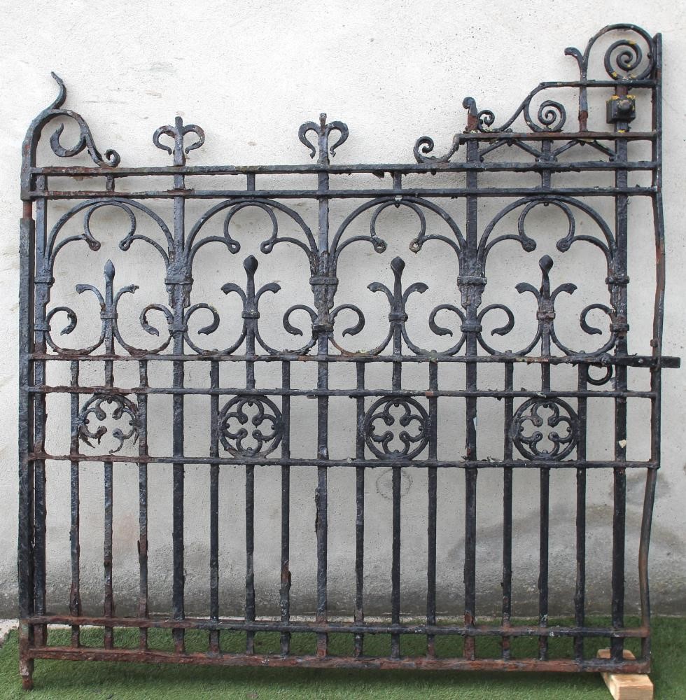 A PAIR OF WROUGHT AND CAST IRON ENTRANCE GATES Image