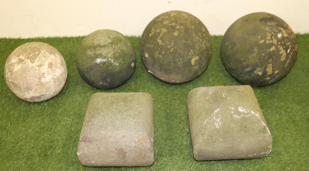 A PAIR OF STONE SPHERES Image