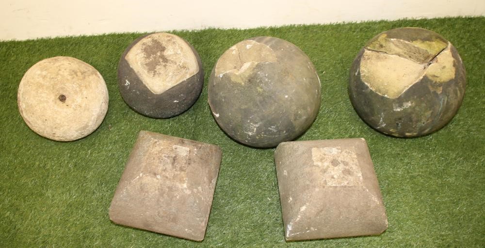 A PAIR OF STONE SPHERES Image