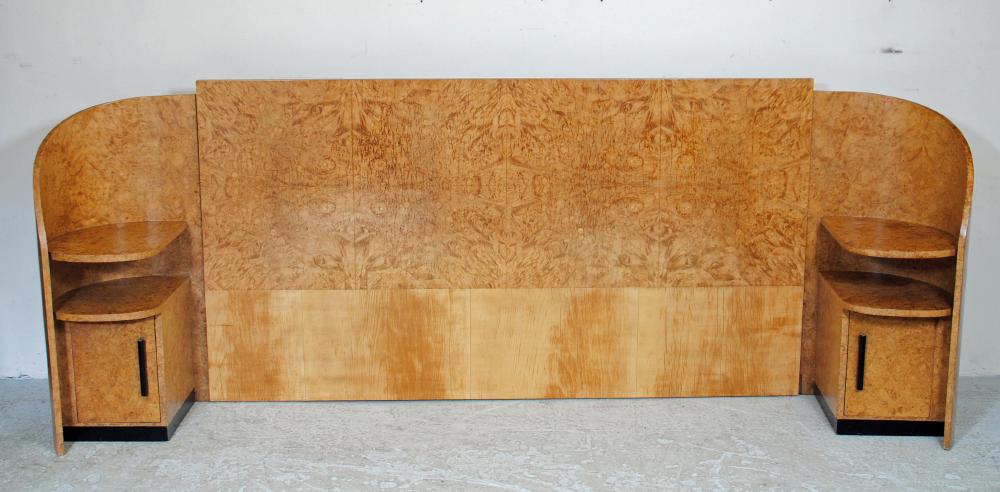 AN ART DECO BURR MAPLE HEADBOARD Image