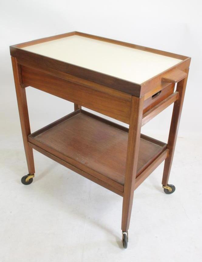 A SCANDINAVIAN DESIGN TEAK TEA TROLLEY Image