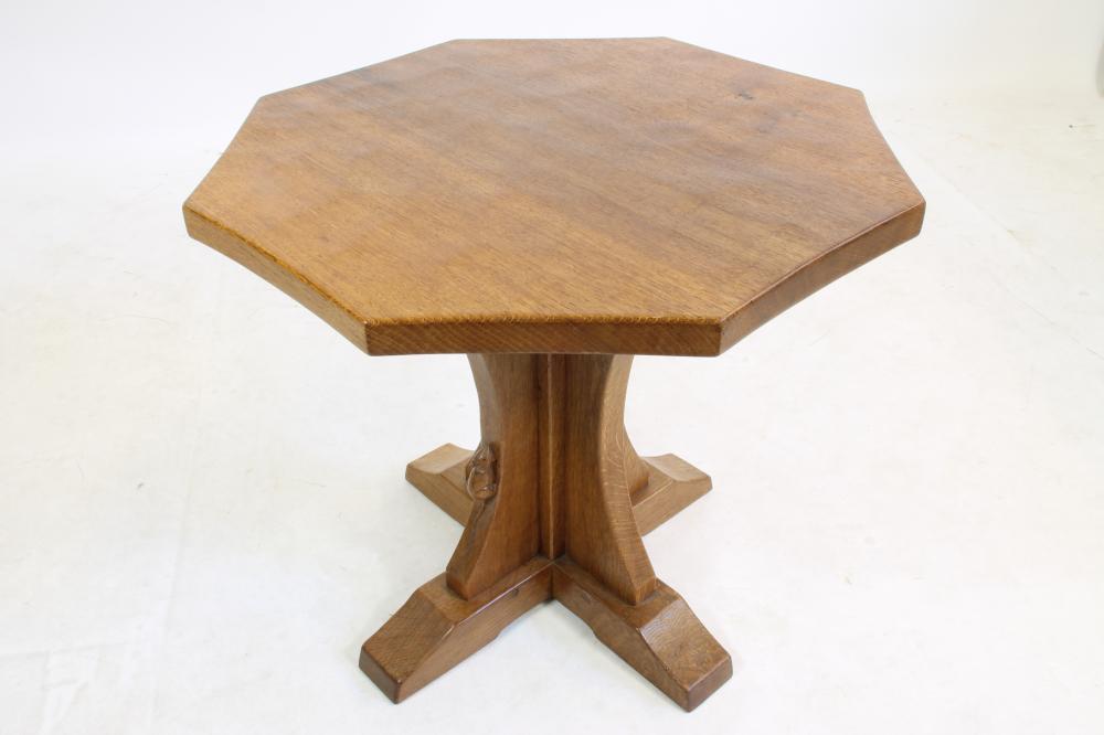AN ADZED OAK OCCASIONAL TABLE by Robert Thompson Image
