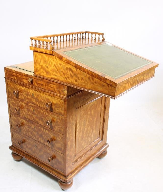 A SATINWOOD GILLOW STYLE DAVENPORT Image