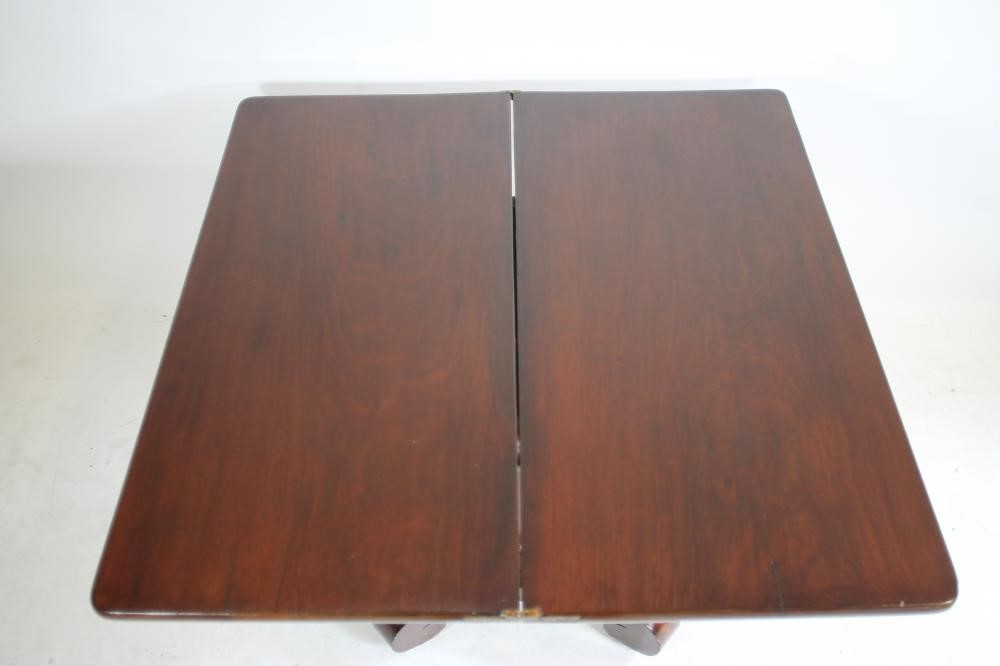 AN EARLY VICTORIAN FOLDING TEA TABLE of rounded oblong form Image