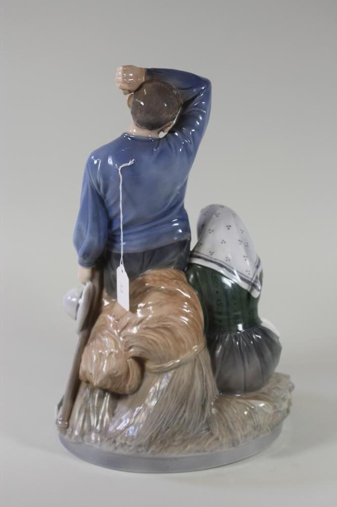A LARGE ROYAL COPENHAGEN PORCELAIN FIGURE GROUP- "HARVEST" -  c.1970 Image