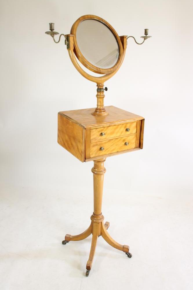 A BIEDERMEIER STYLE SATINWOOD SHAVING STAND Image
