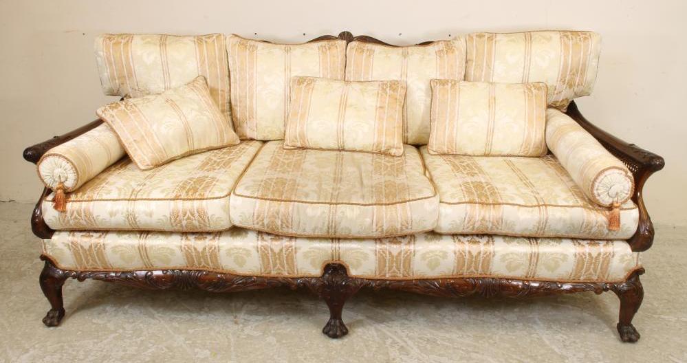 A CARVED WALNUT FRAMED BERGERE SUITE Image