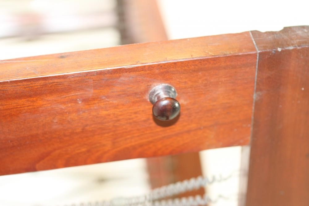 A MAHOGANY ADJUSTABLE CAMPAIGN BED by Robinson & Sons Image