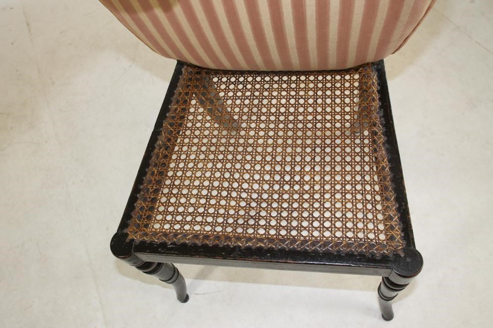 A REGENCY EBONISED AND PARCEL GILT SIDE CHAIR Image