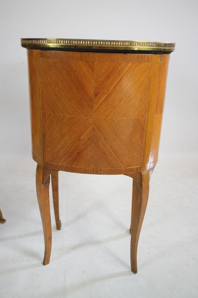 A PAIR OF VICTORIAN LOUIS XV STYLE KINGWOOD AND MARQUETRY SIDE CABINETS of kidney form with gilt Image