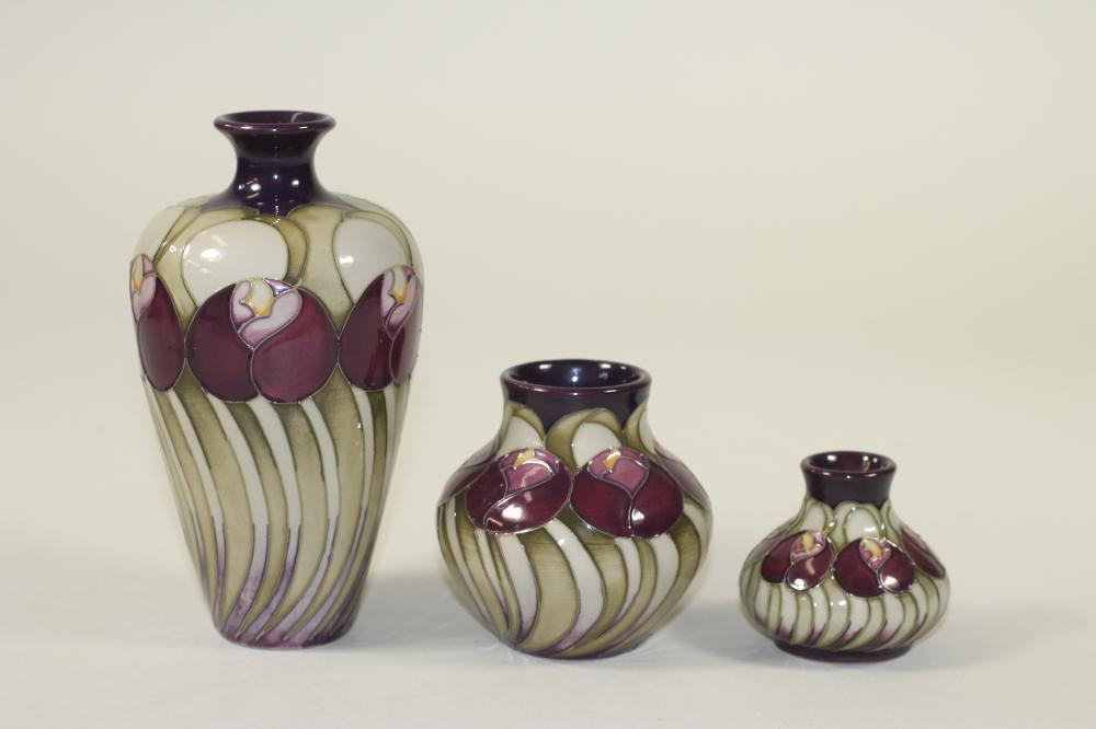 THREE MOORCROFT POTTERY VASES Image