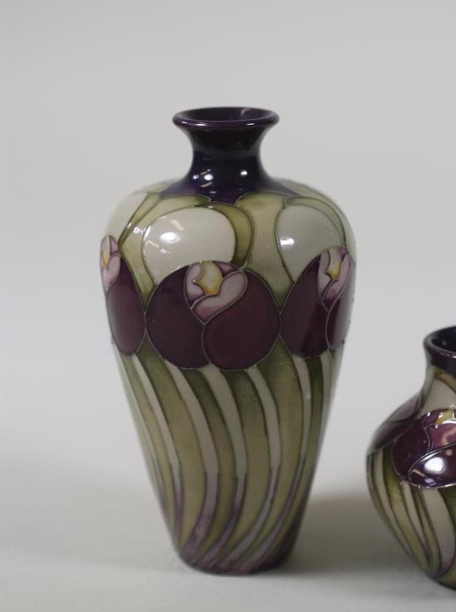 THREE MOORCROFT POTTERY VASES Image