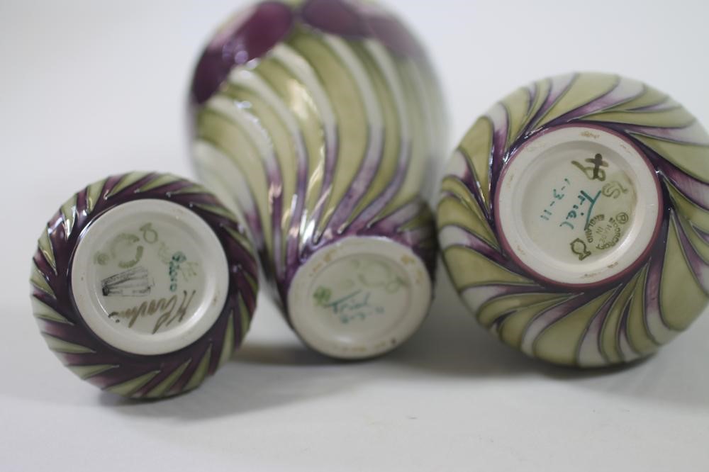 THREE MOORCROFT POTTERY VASES Image
