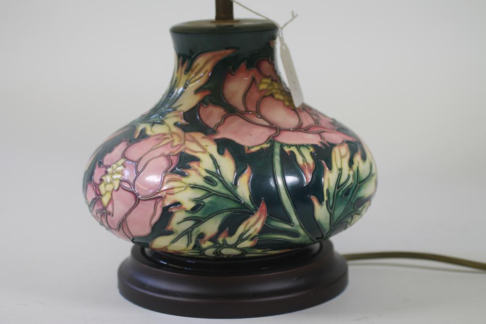 A MOORCROFT POTTERY "PEONY" PATTERN LAMP Image