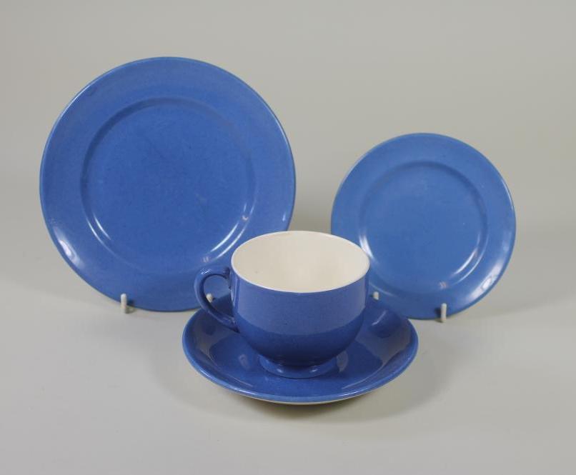 A MOORCROFT POTTERY POWDER BLUE TRIO Image