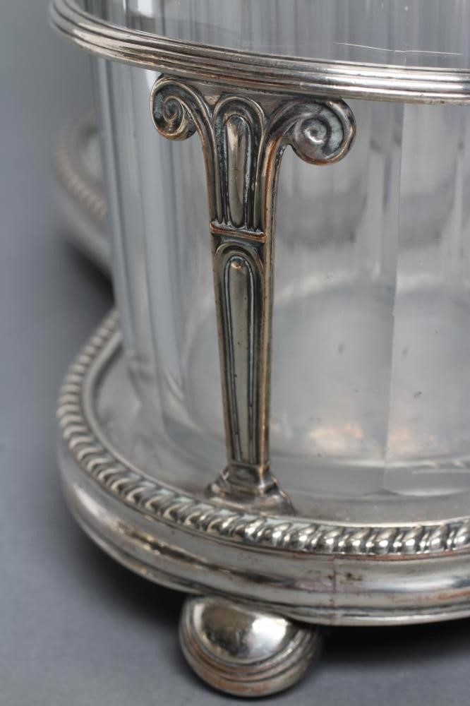 AN OLD SHEFFIELD PLATE TRIPLE DECANTER STAND Image