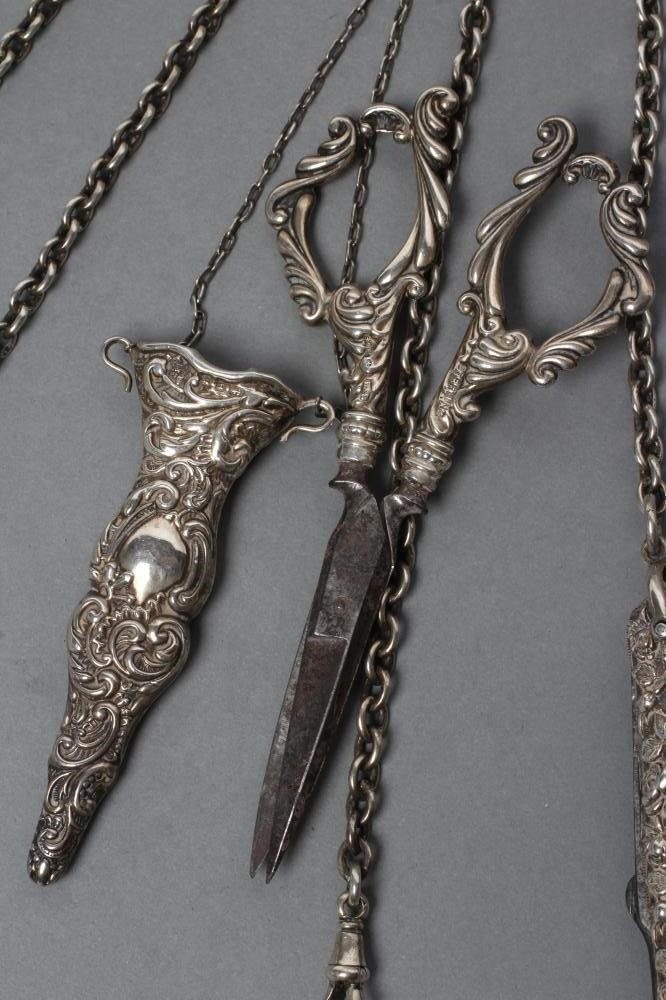 A LATE VICTORIAN SILVER CHATELAINE Image