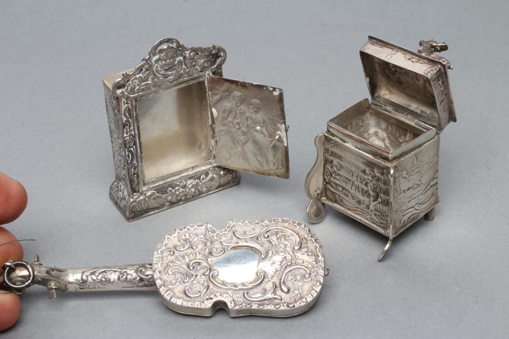 THREE DUTCH WHITE METAL "TOYS" Image