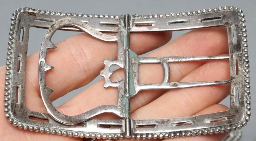A PAIR OF GENTLEMAN'S DUTCH SILVER SHOE BUCKLES Image