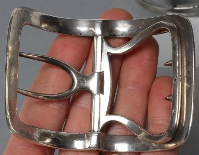 TWO PAIRS OF GEORGIAN GENTLEMAN'S SILVER SHOE BUCKLES Image