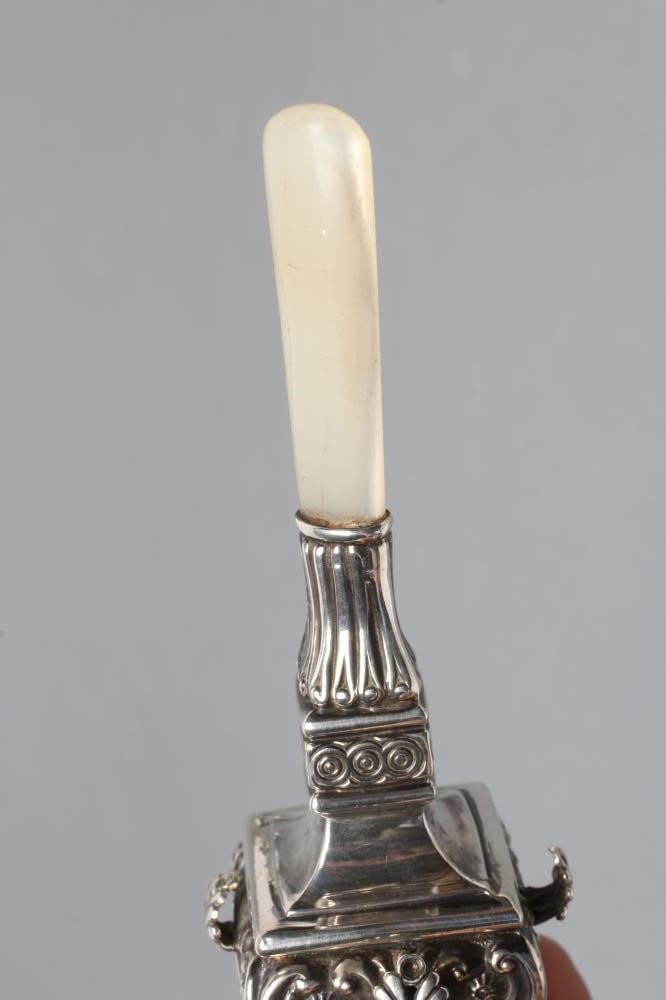 AN EDWARDIAN SILVER RATTLE Image
