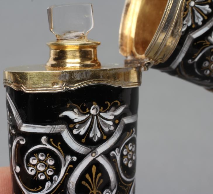 A LIMOGES ENAMEL SCENT BOTTLE Image