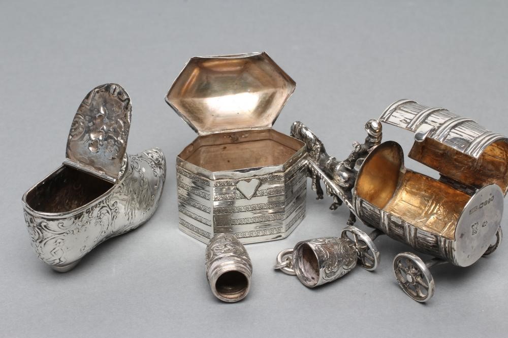 A LATE VICTORIAN SILVER NOVELTY BOX AND COVER Image