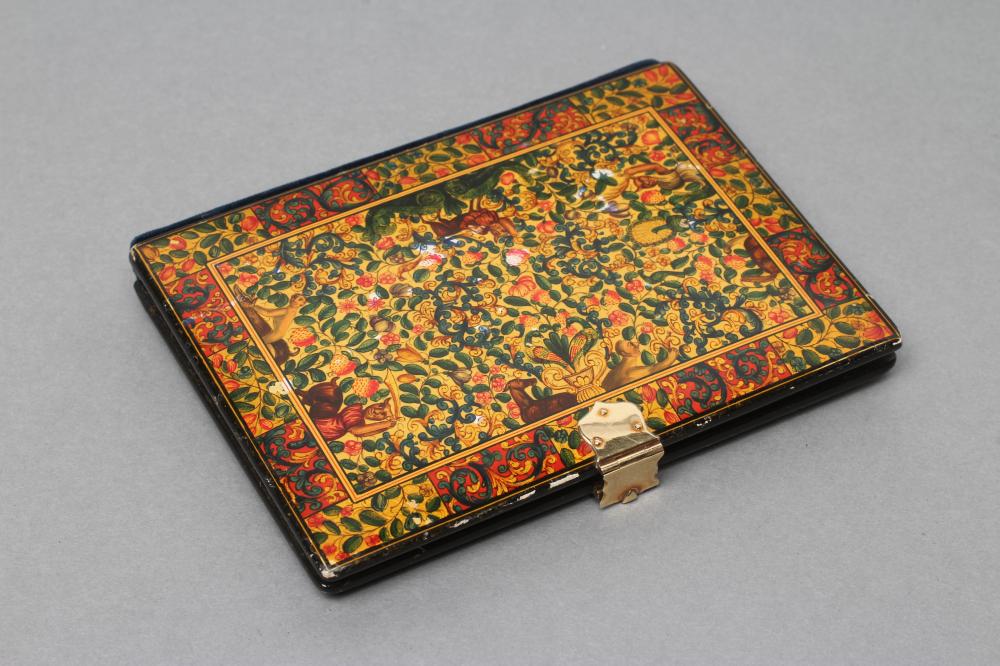 A PERSIAN LACQUERED VISITING CARD CASE Image
