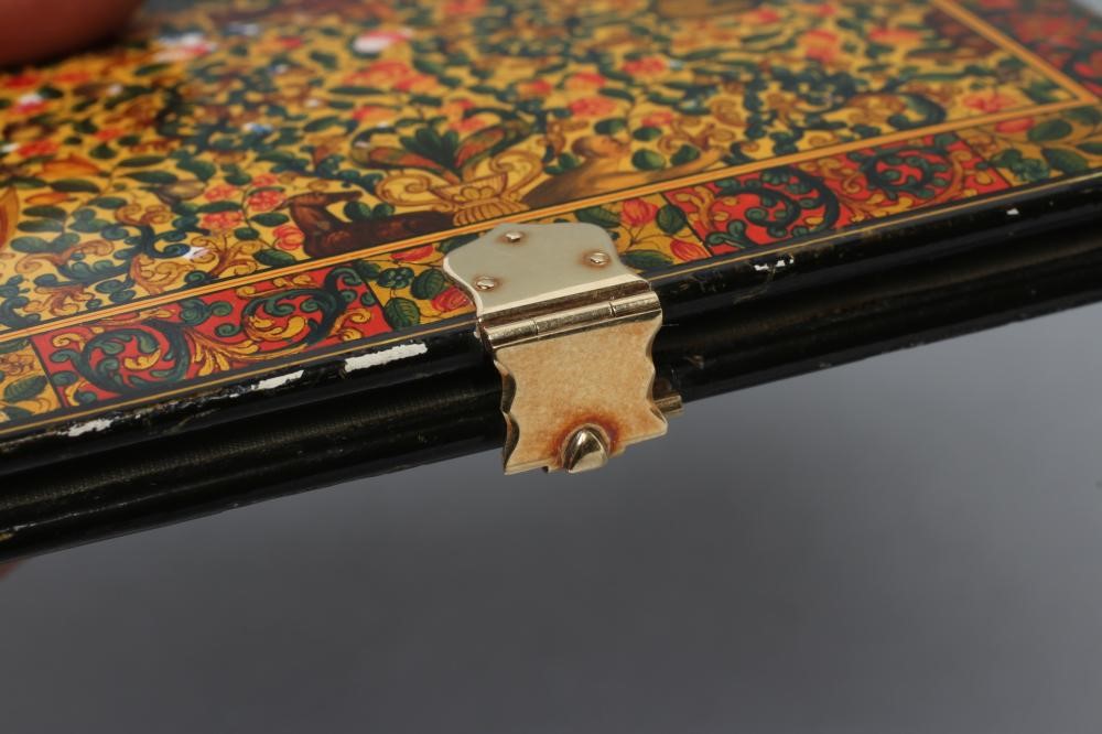A PERSIAN LACQUERED VISITING CARD CASE Image