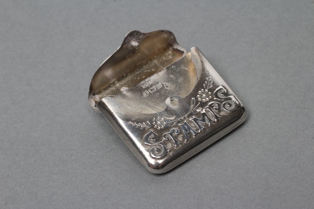 A SILVER NOVELTY STAMP CASE Image