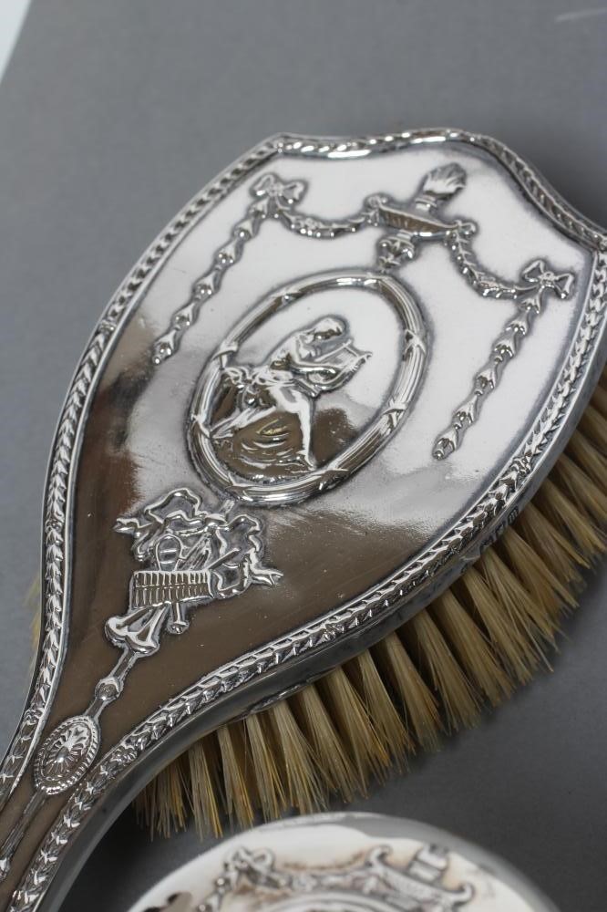 A COMPOSITE EDWARDIAN SIX PIECE DRESSING TABLE SET Image