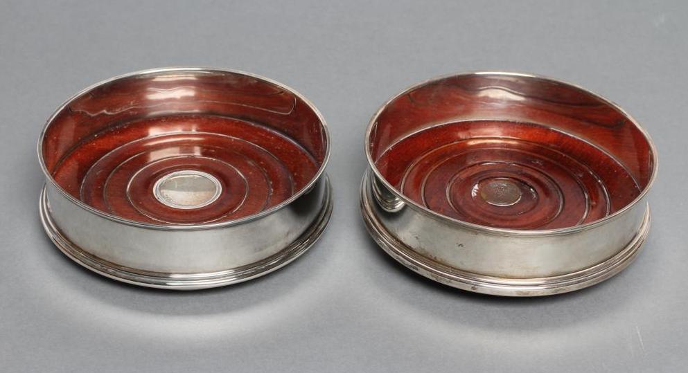 A PAIR OF BOTTLE COASTERS Image