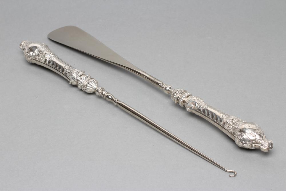 A LATE VICTORIAN LARGE SHOE HORN AND BOOT BUTTON HOOK Image