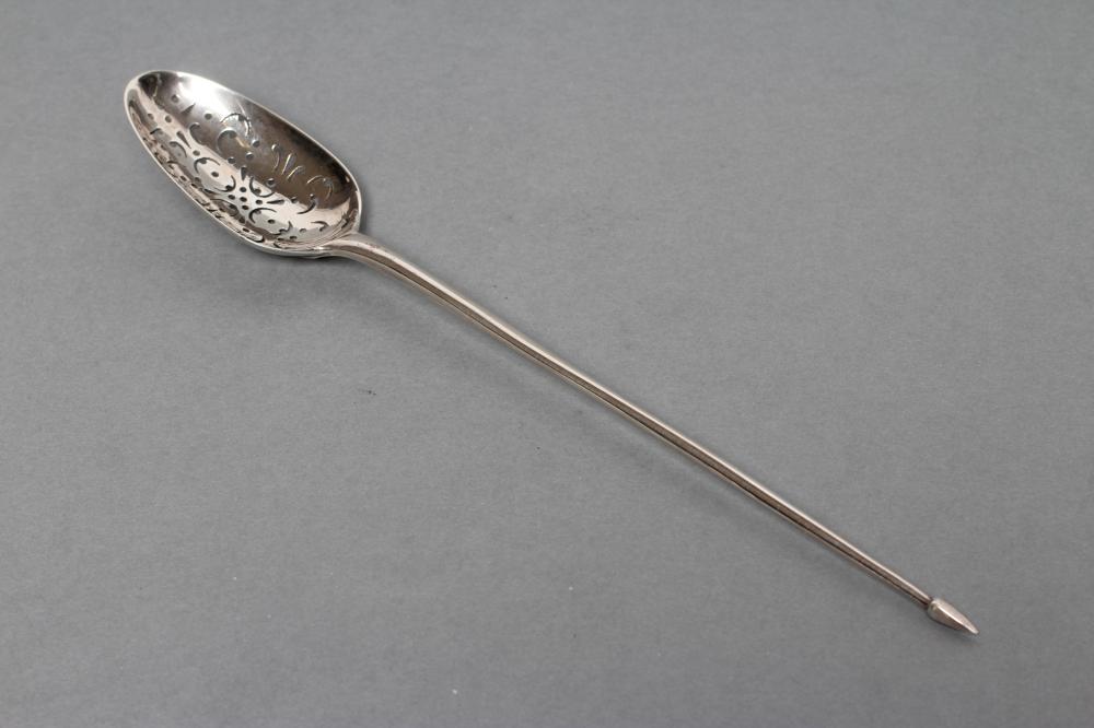 A LARGE PRICKET SPOON Image
