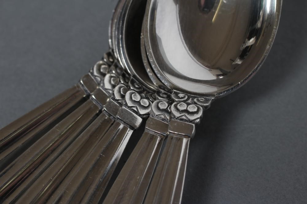 A SET OF SIX GEORG JENSEN TEASPOONS Image