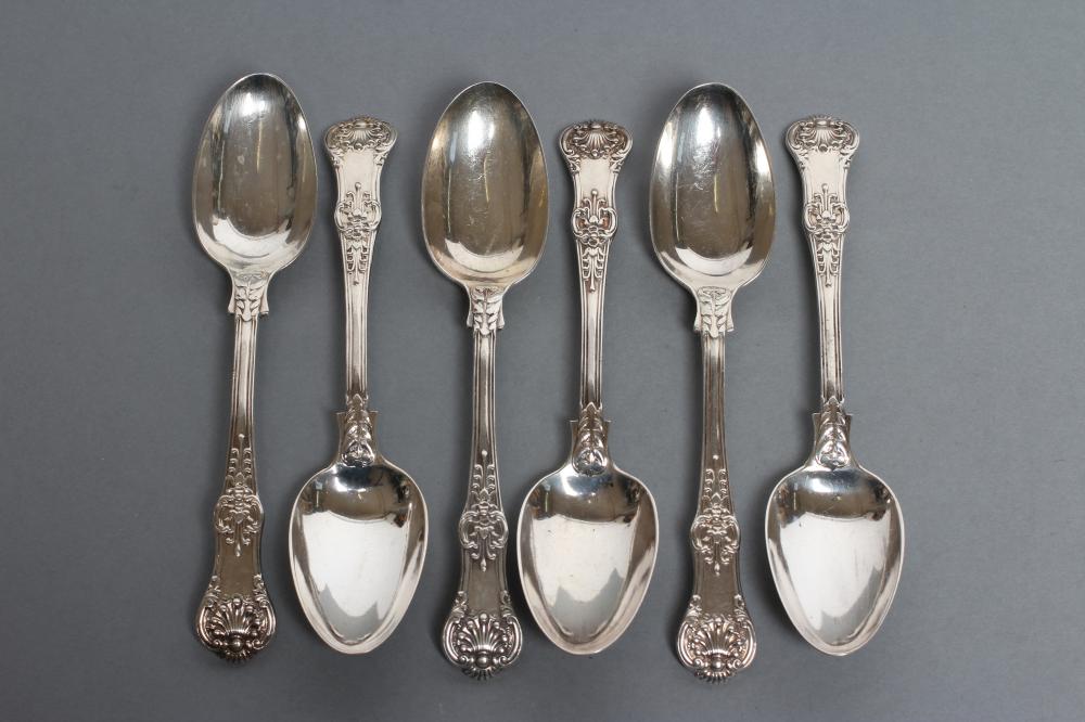 A COMPOSITE VICTORIAN SET OF SIX DESSERT SPOONS Image