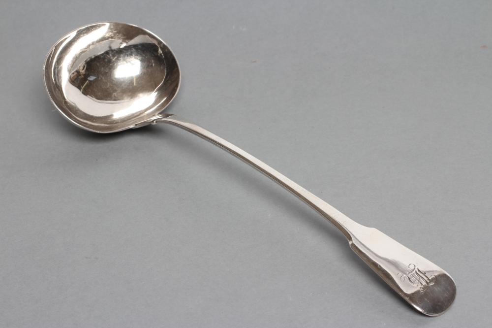 A LATE GEORGE III SOUP LADLE Image