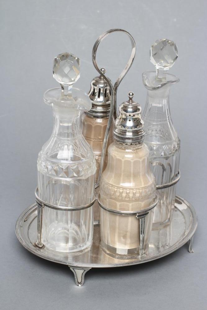 A GEORGE III FOUR BOTTLE CRUET Image