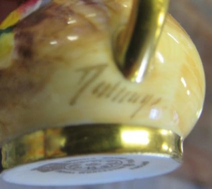 A ROYAL WORCESTER CHINA MINIATURE CABINET SOLITAIRE Image