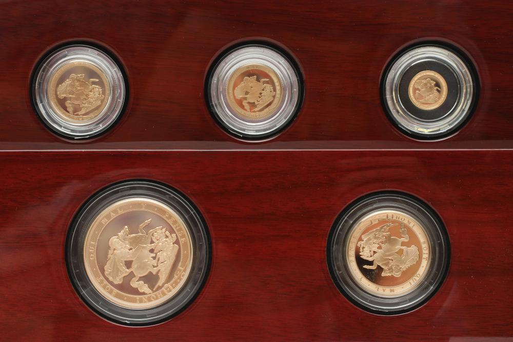 "THE SOVEREIGN FIVE COIN GOLD PROOF SET" Image