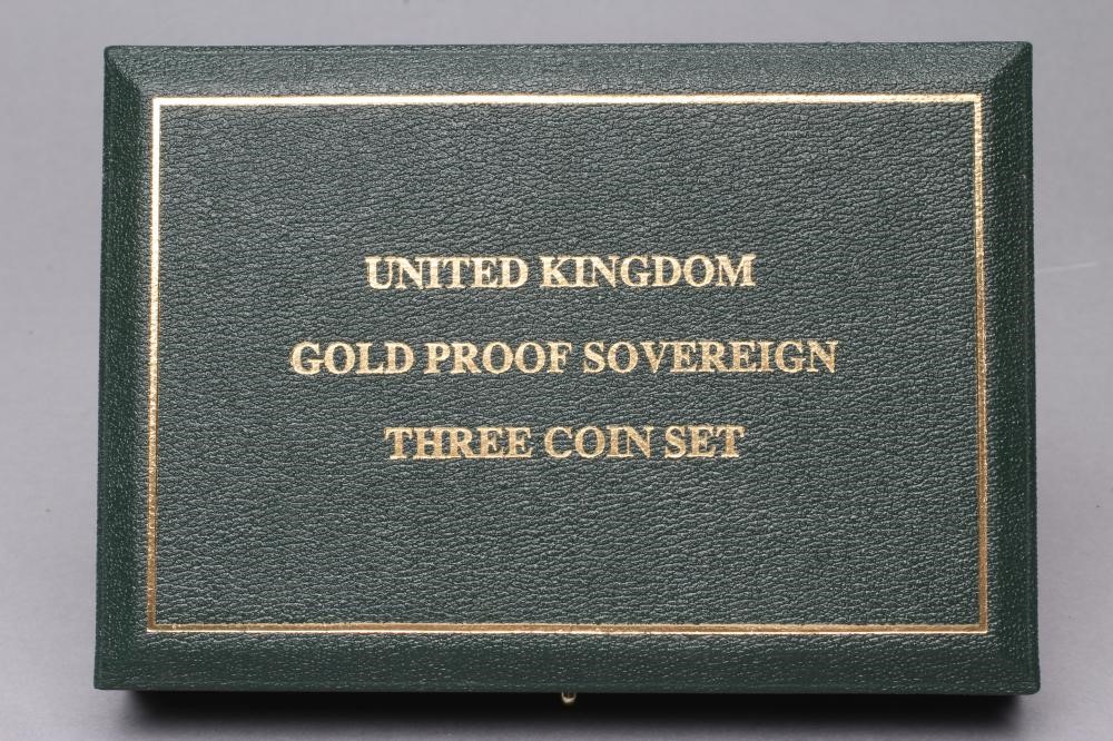 "THE MILLENIUM UK GOLD PROOF THREE COIN SOVEREIGN COLLECTION" Image