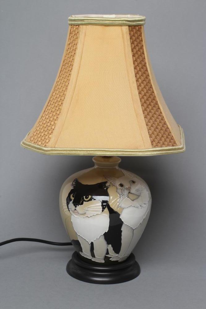 A MOORCROFT POTTERY TABLE LAMP BASE Image