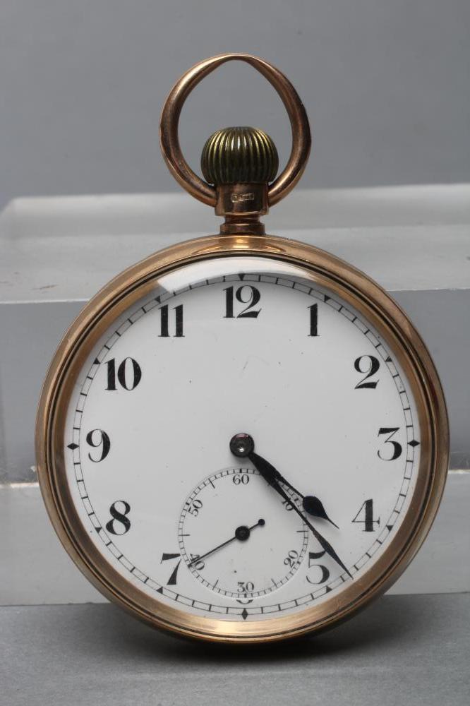 A 9CT GOLD TOP WIND POCKET WATCH Image