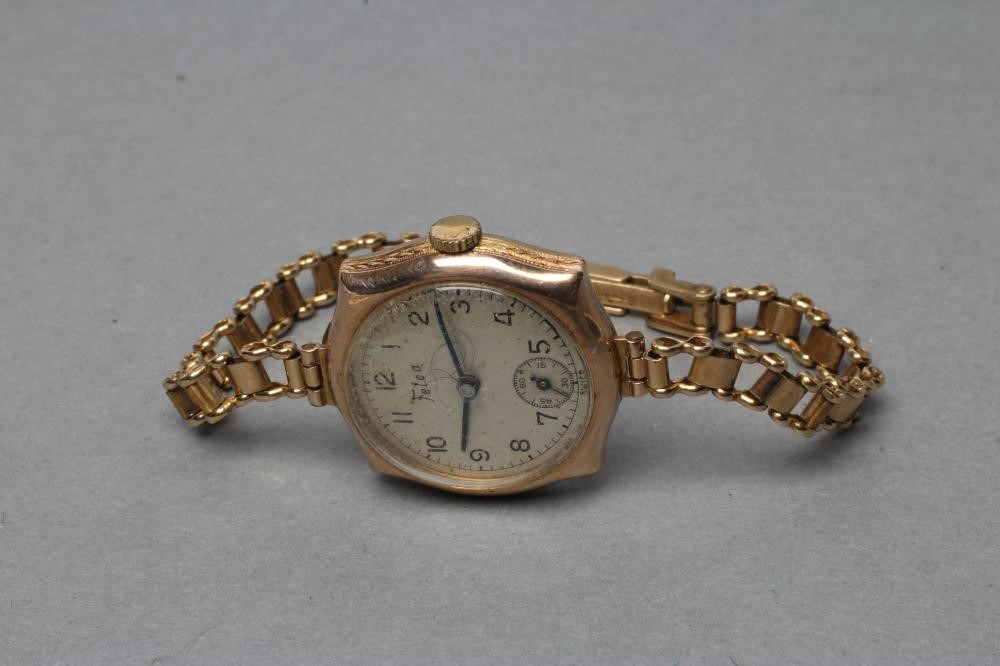 A LADY'S 9CT GOLD WRISTWATCH Image