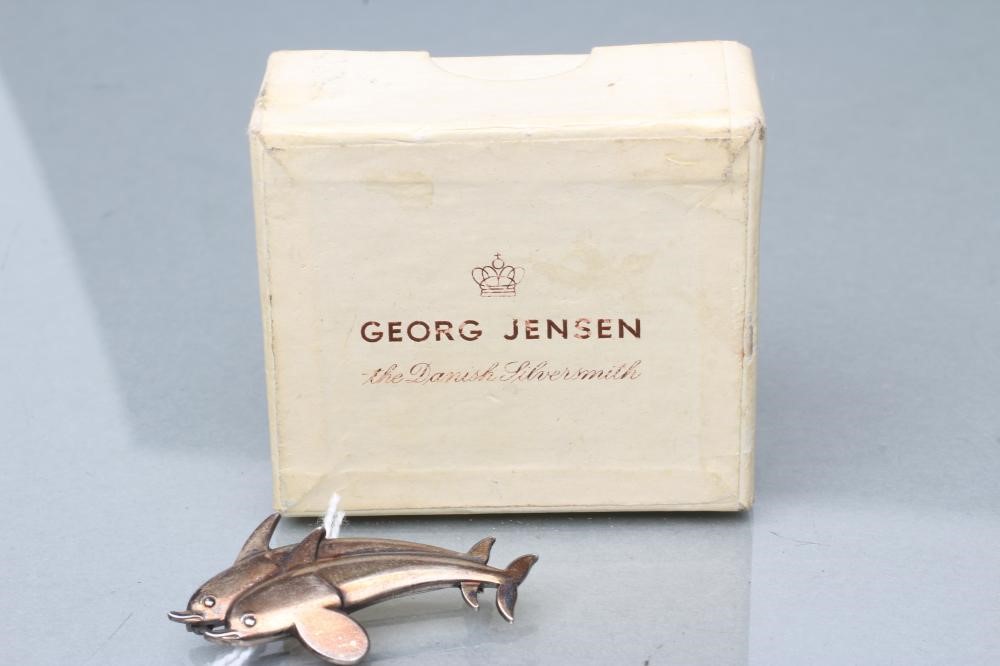 A GEORG JENSEN SILVER HAWAII DOLPHIN BROOCH Image