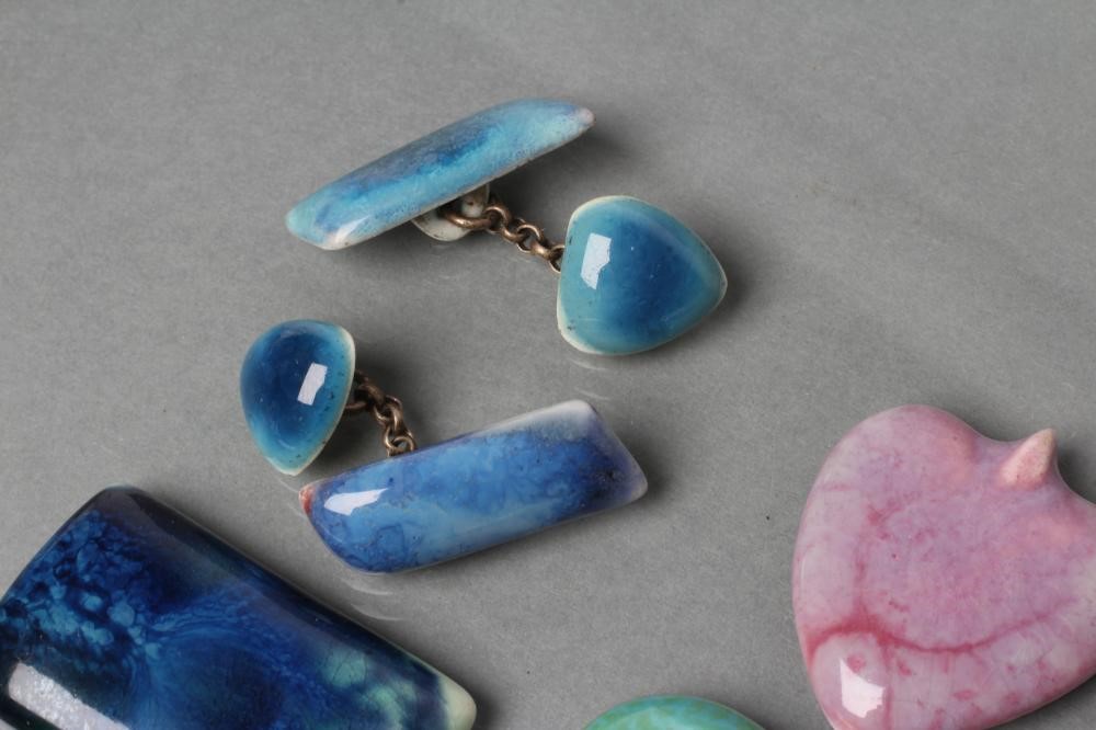 FOUR RUSKIN POTTERY BROOCH PANELS Image